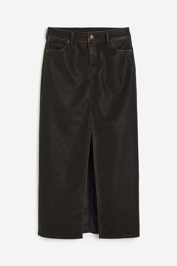 H&M Coated Skirt Black