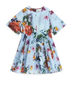 Kleid mit Slowflower-Print Blau/Geblümt