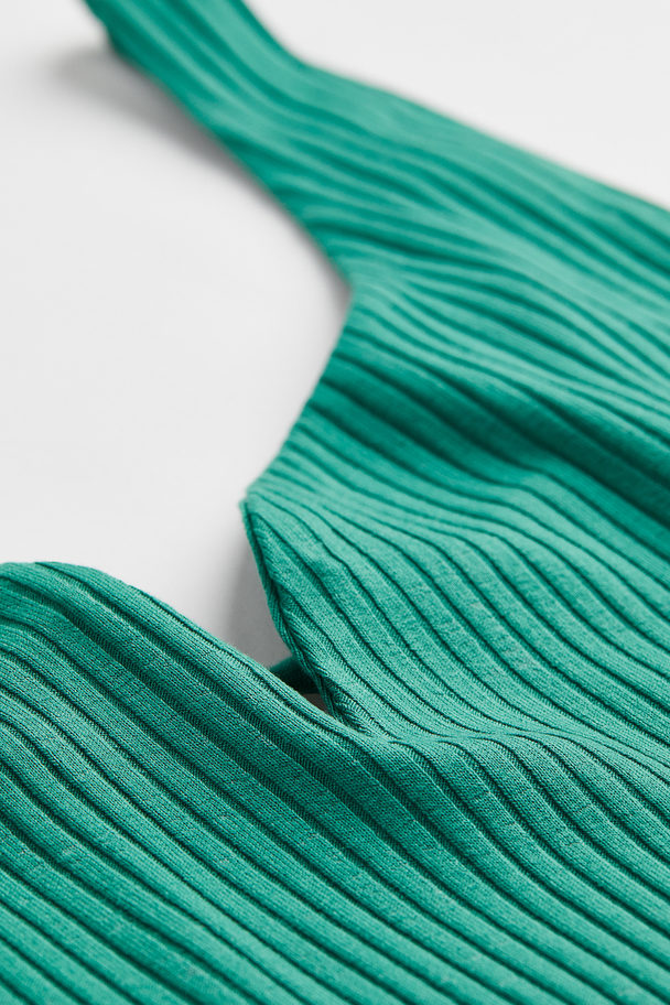 H&M Ribbed Top Turquoise
