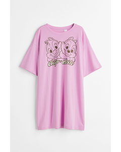 Printed Nightdress Pink/chip And Dale