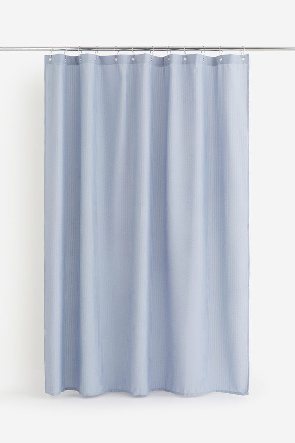 H&M HOME Duschvorhang aus Seersucker Hellblau