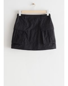Patch Pocket Mini Skirt Black