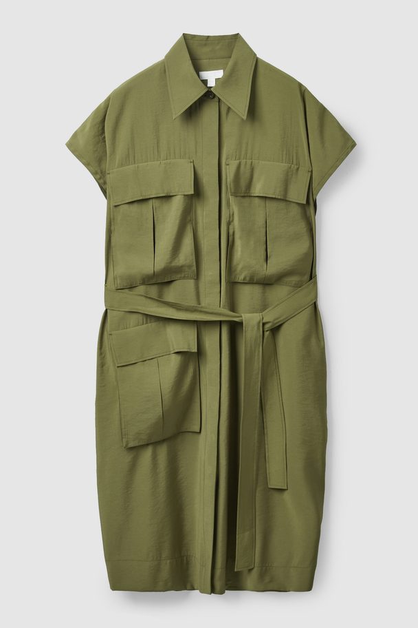 COS Belted Utility Dress Khaki Green
