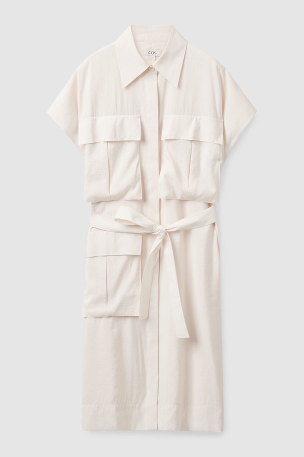 COS Belted Utility Dress Off-white