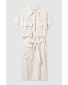 Belted Utility Dress Off-white