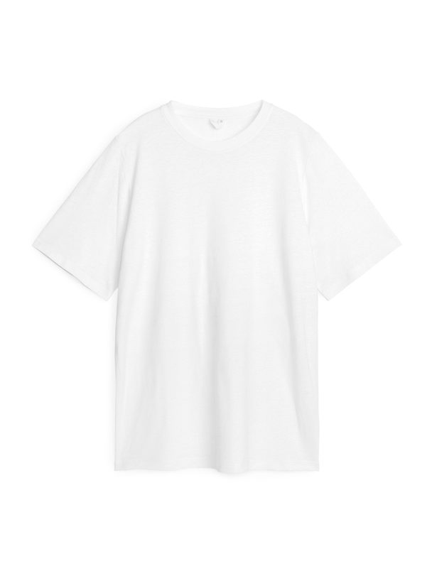 ARKET Oversized Linen-blend T-shirt White