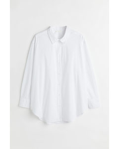 H&M+ Bluse aus Popeline Weiß