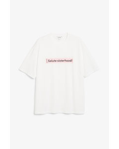 Salute Sisterhood T-shirt White With Pink Logo