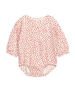 Jersey Romper Off White/bright Red