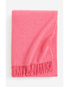 Wool-blend Blanket Pink