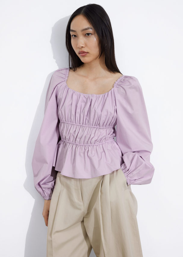& Other Stories Gathered Blouse Lilac