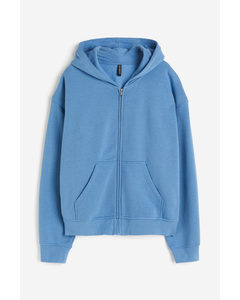 Oversized Zip-through Hoodie Blue