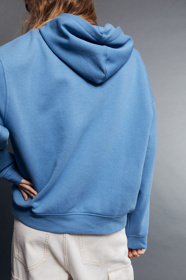H&M Oversized Zip-through Hoodie Blue
