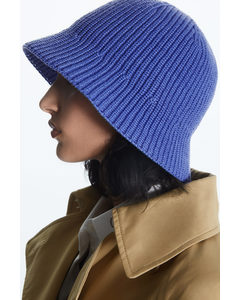 Knitted Bucket Hat Blue
