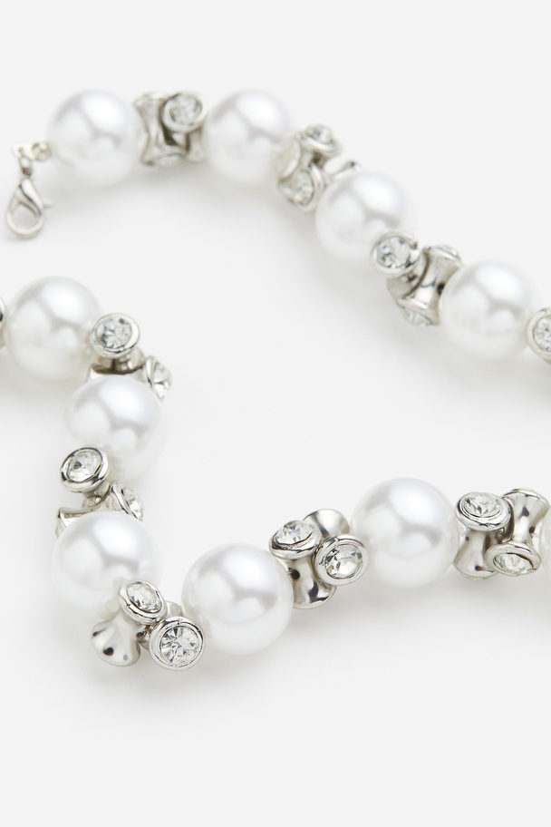 H&M Kurze Perlenkette Weiß