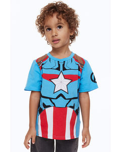 T-Shirt mit Print Blau/Captain America