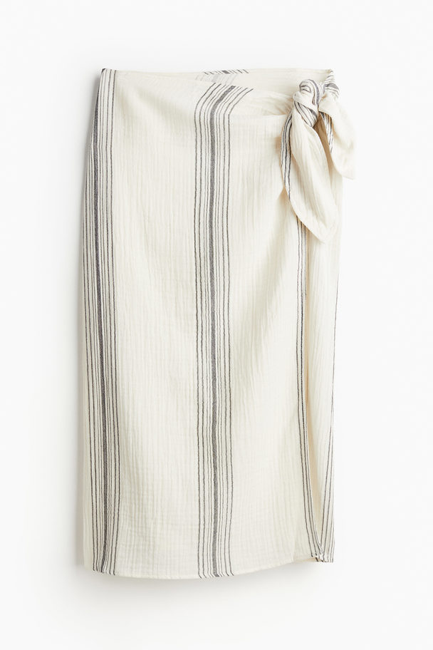 H&M Sarong I Bomull Cream/stripet