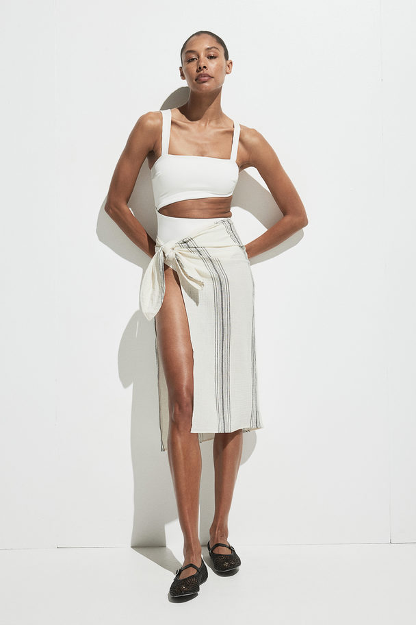 H&M Sarong I Bomuld Creme/stribet