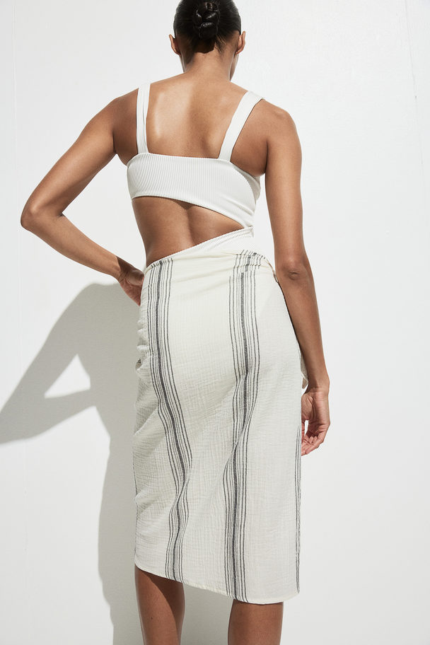 H&M Sarong I Bomuld Creme/stribet