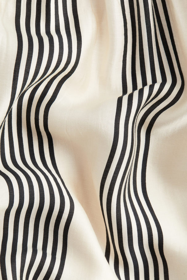 H&M One-Shoulder-Kleid Cremefarben/Gestreift