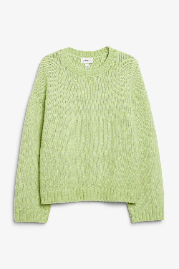 Monki Chunky Knit Oversized Sweater Light Green