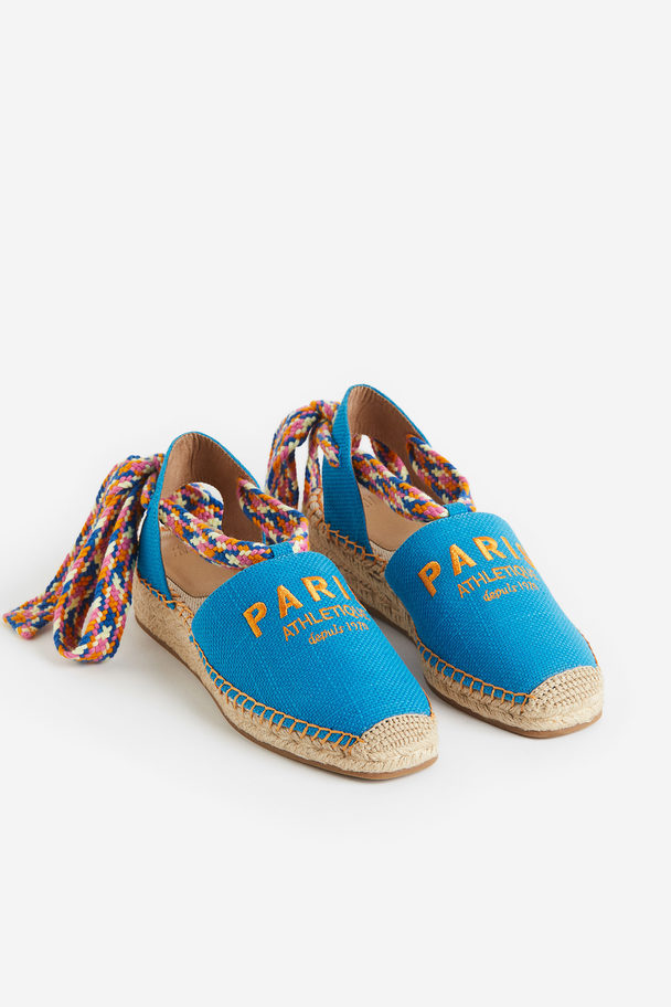 H&M Espadrillos Med Knytband Blå/paris