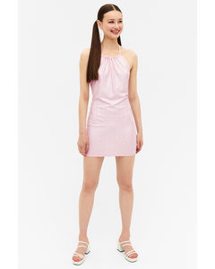 Kort Halterneck-kjole I Pink Glitter Lyserød Glimmer