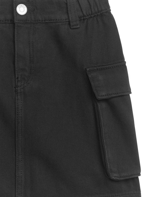 ARKET Woven Utility Mini Skirt Black