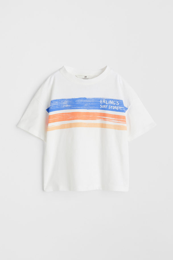 H&M Oversized T-Shirt Weiß/Erling’s Surf Store