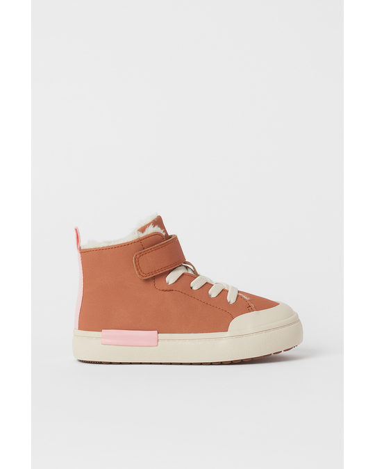 H&M Teddy-lined Hi-tops Rust Pink