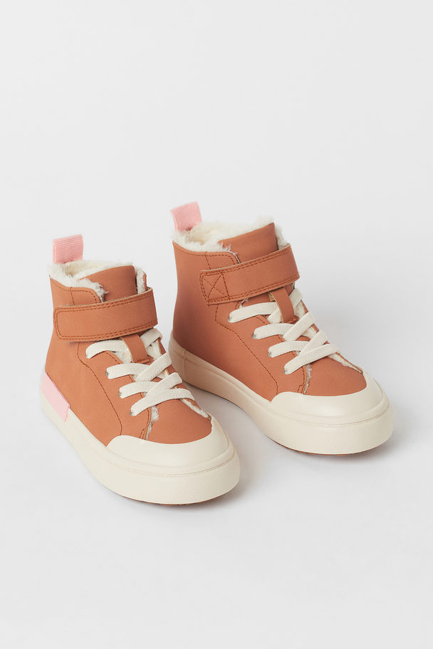 H&M Teddy-lined Hi-tops Rust Pink