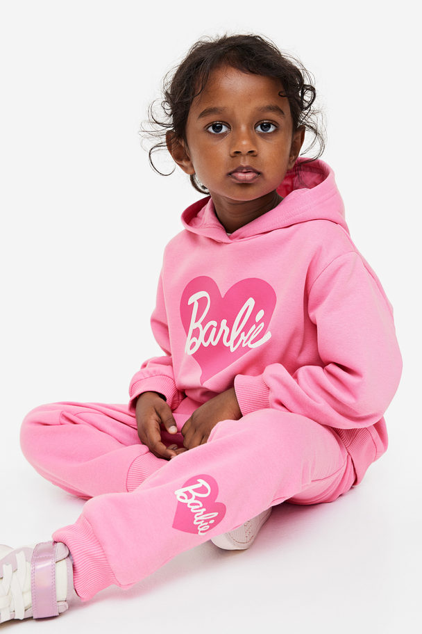 H&M 2-teiliges Sweatshirt-Set mit Print Rosa/Barbie