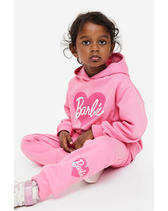 2-teiliges Sweatshirt-Set mit Musterprint Rosa/Barbie