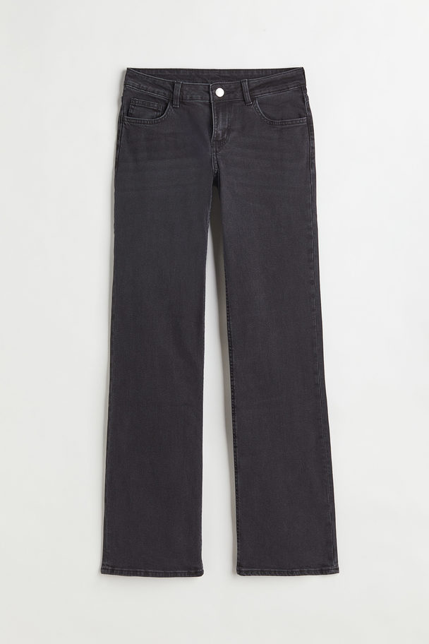 H&M Flare Low Jeans Dunkelgrau