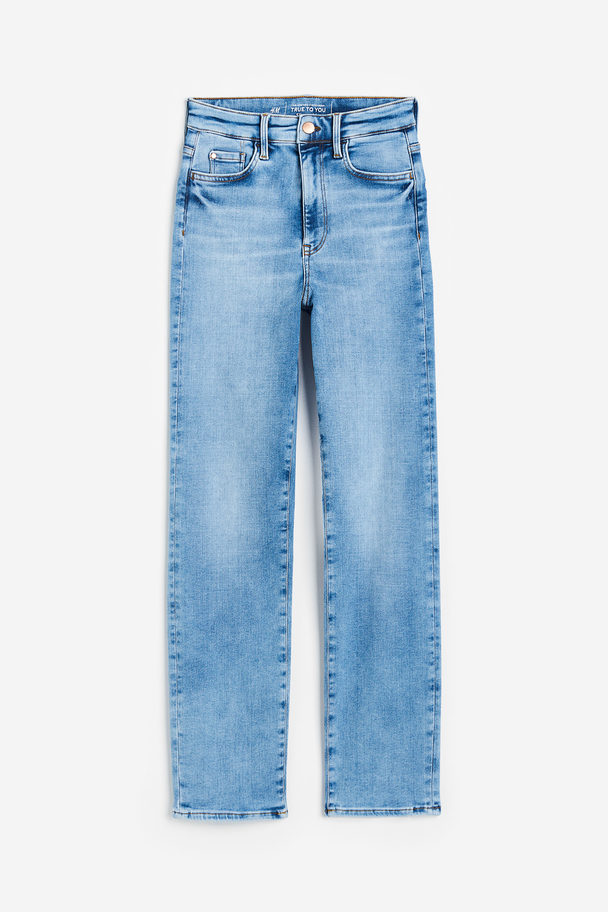 H&M True To You Slim High Jeans Denimblauw