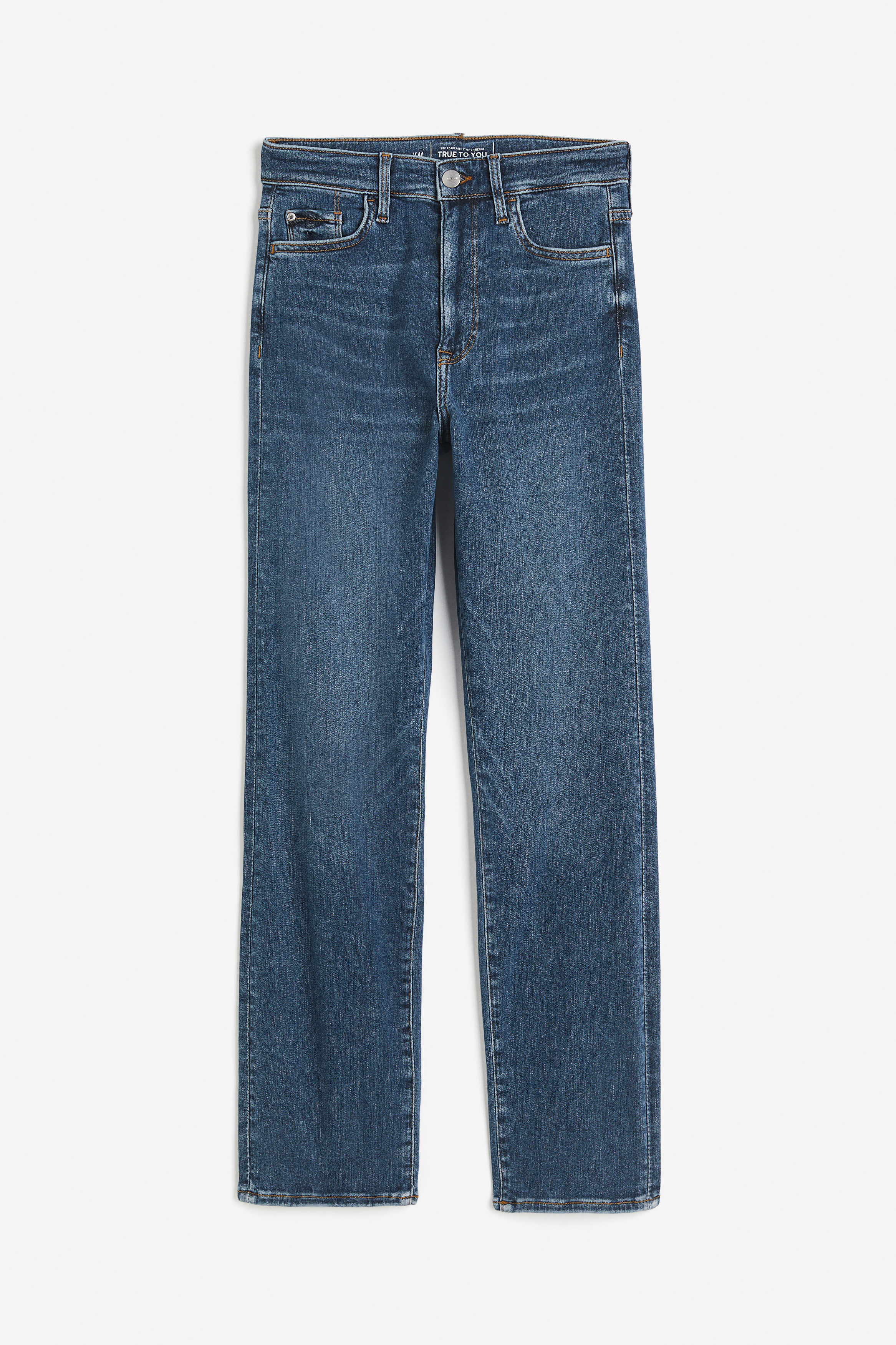 Billede af H&M True To You Slim High Jeans Denimblå, Skinny jeans. Farve: Denim blue I størrelse 4XL