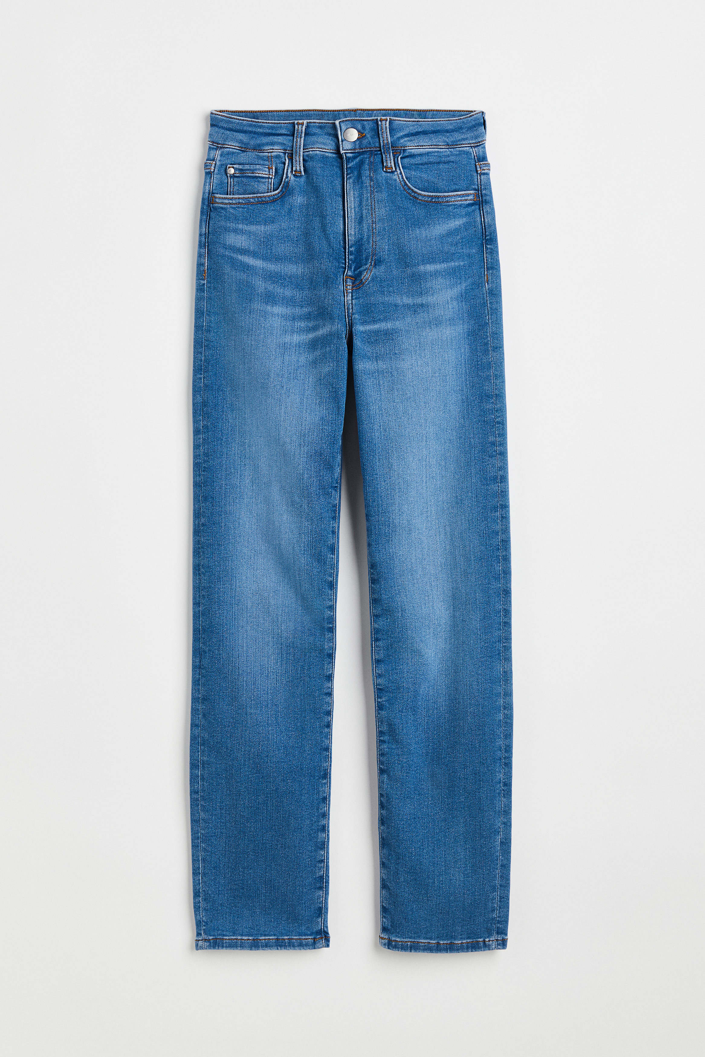 Billede af H&M True To You Slim High Jeans Denimblå, Skinny jeans. Farve: Denim blue 003 I størrelse XS