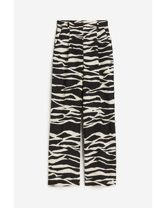 Tailored Trousers Black/zebra Print