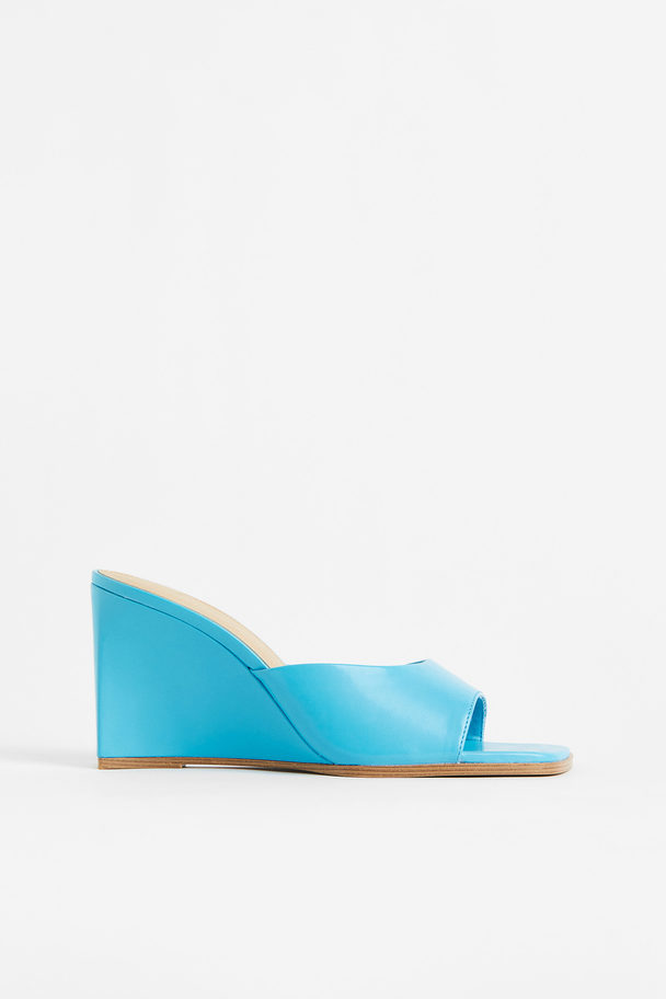 H&M Wedge-heeled Mules Turquoise