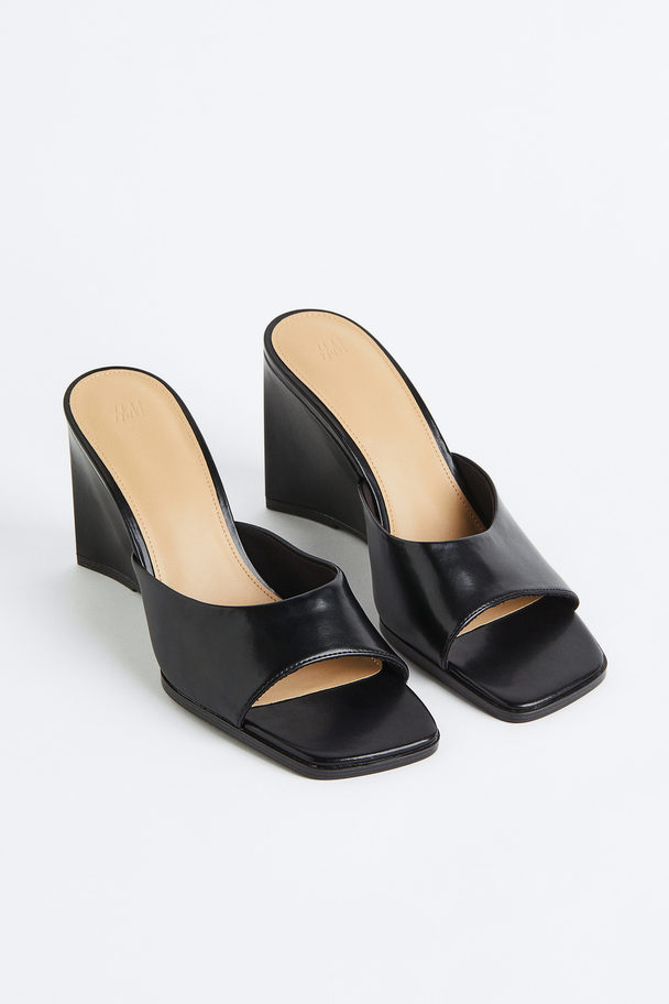 H&M Wedge-heeled Mules Black