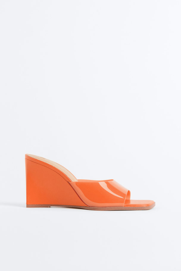 H&M Wedge-heeled Mules Orange