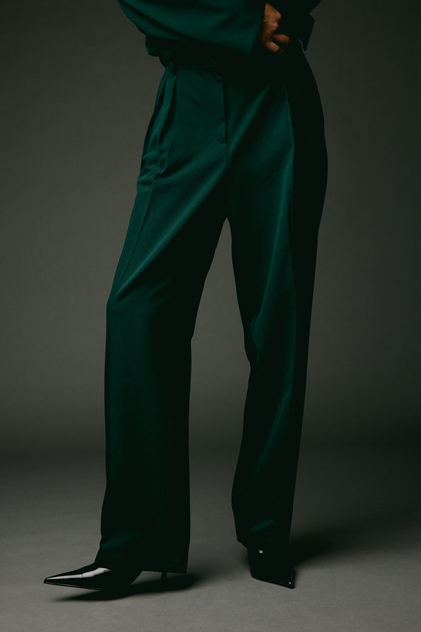 H&M Avsmalnende Bukse Mørk Grønn