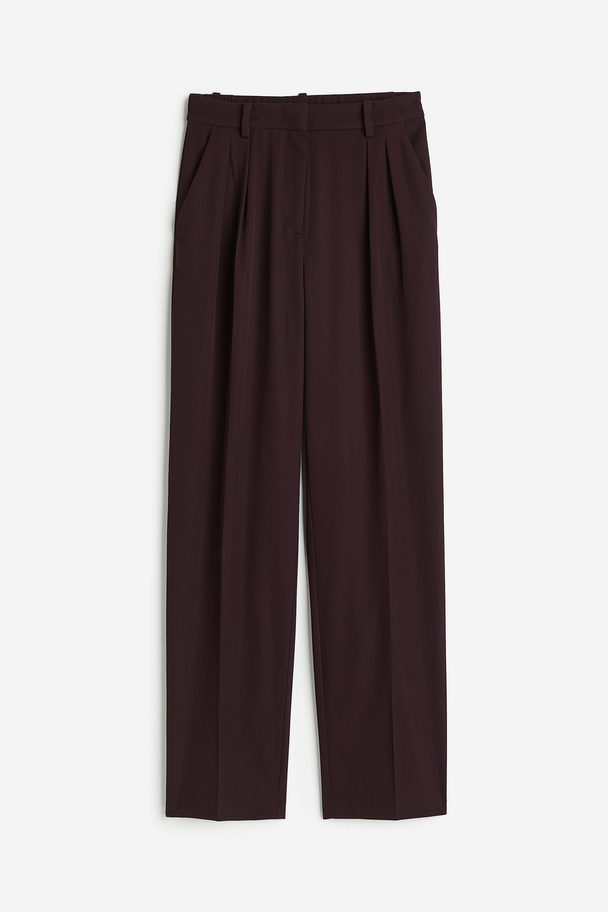 H&M Tapered Trousers Burgundy