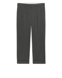 Straight-leg Wool Trousers Grey