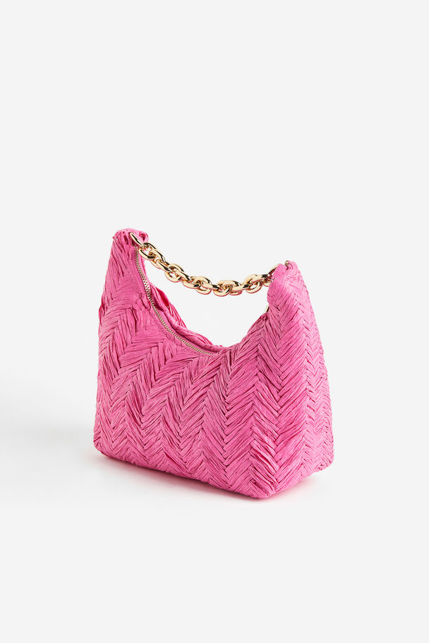 H&M Handtasche aus Bast Rosa