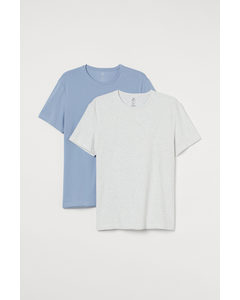 Set Van 2 Coolmax® T-shirts Blauw/lichtblauw Gemêleerd