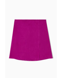 A-line Suede Skirt Purple