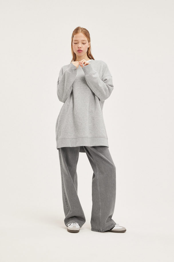 Monki Oversize-Pullover mit Rundhalsausschnitt Graumeliert