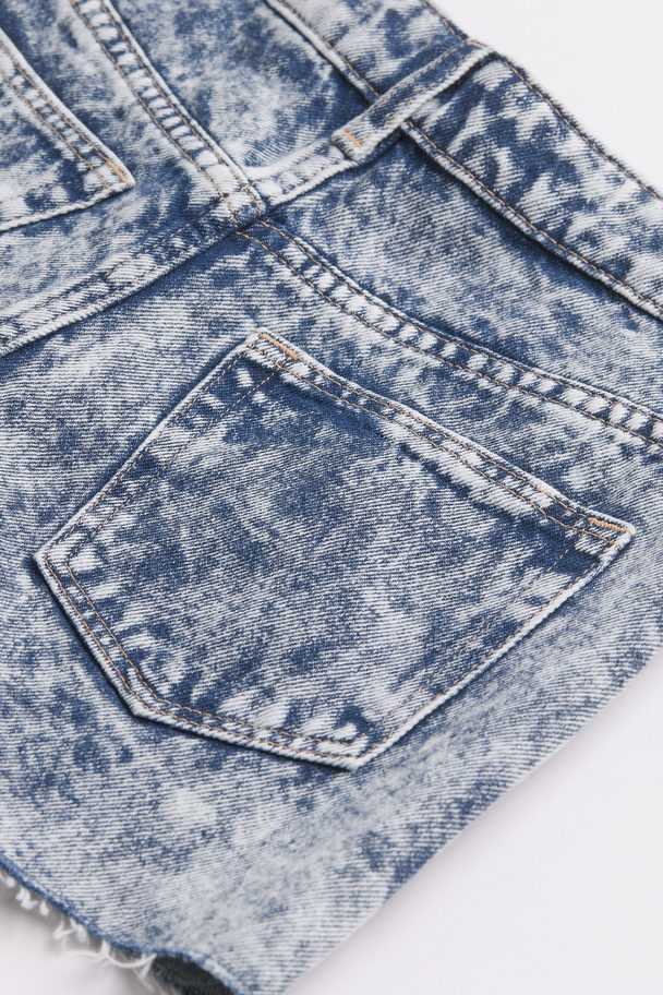 H&M Relaxed Fit High Jeansshorts Blau