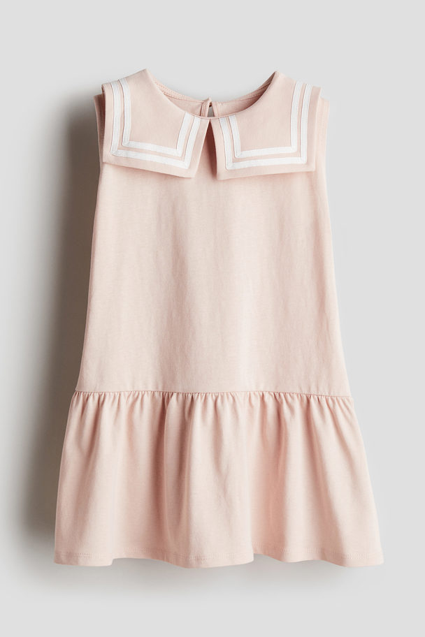 H&M Cotton Jersey Sailor Dress Powder Pink